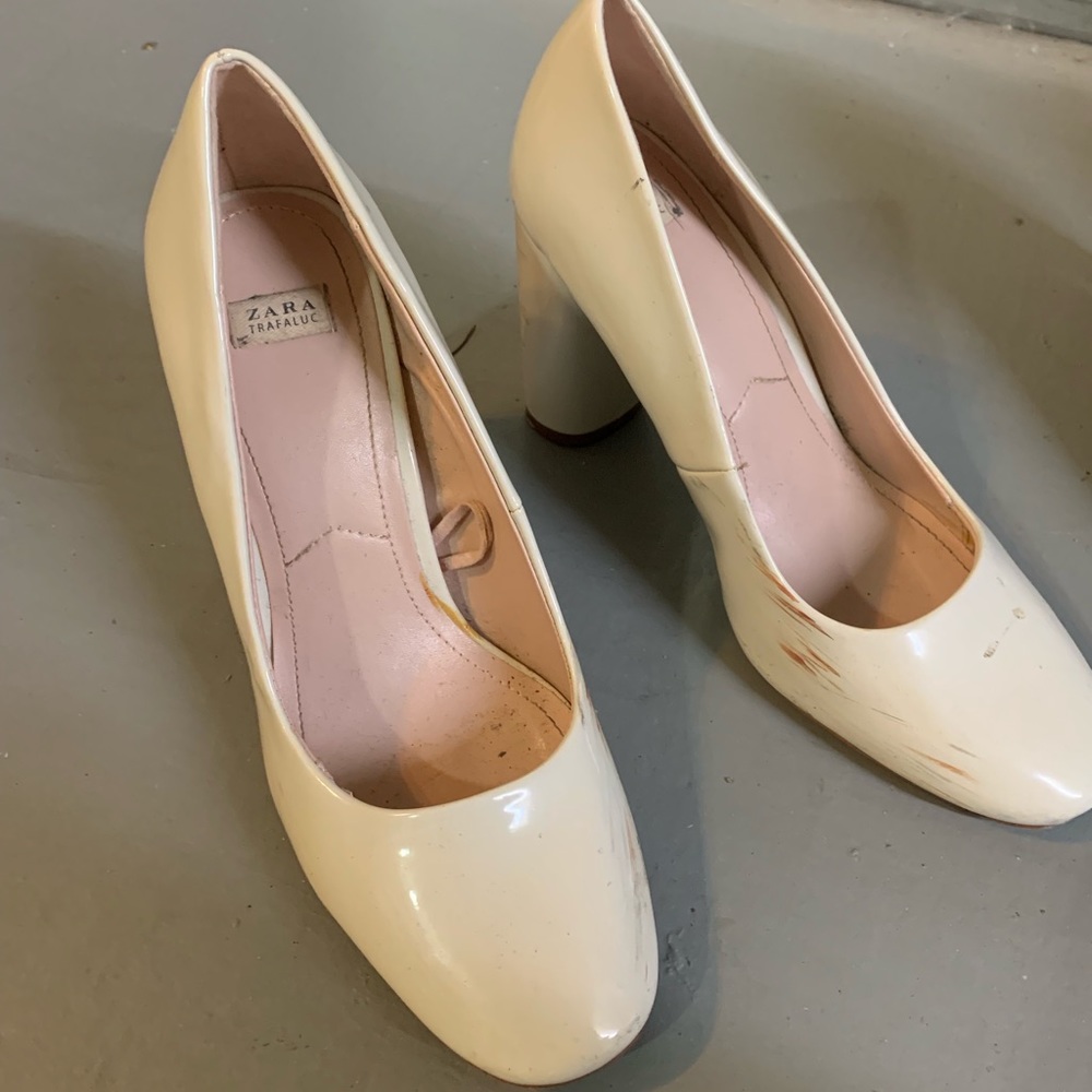 Zara White Heels
